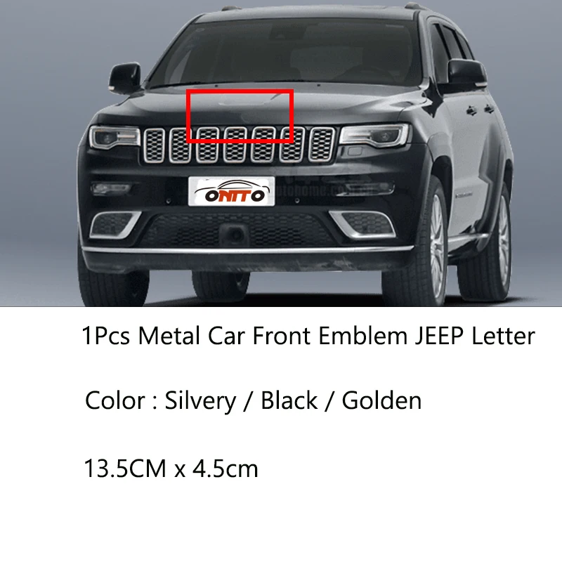 

1Pcs Car Front Hood Emblem Auto Head Bonnet Label Badge Front Letter Sticker For Jeep Cherokee Liberty Rubicon Wrangler