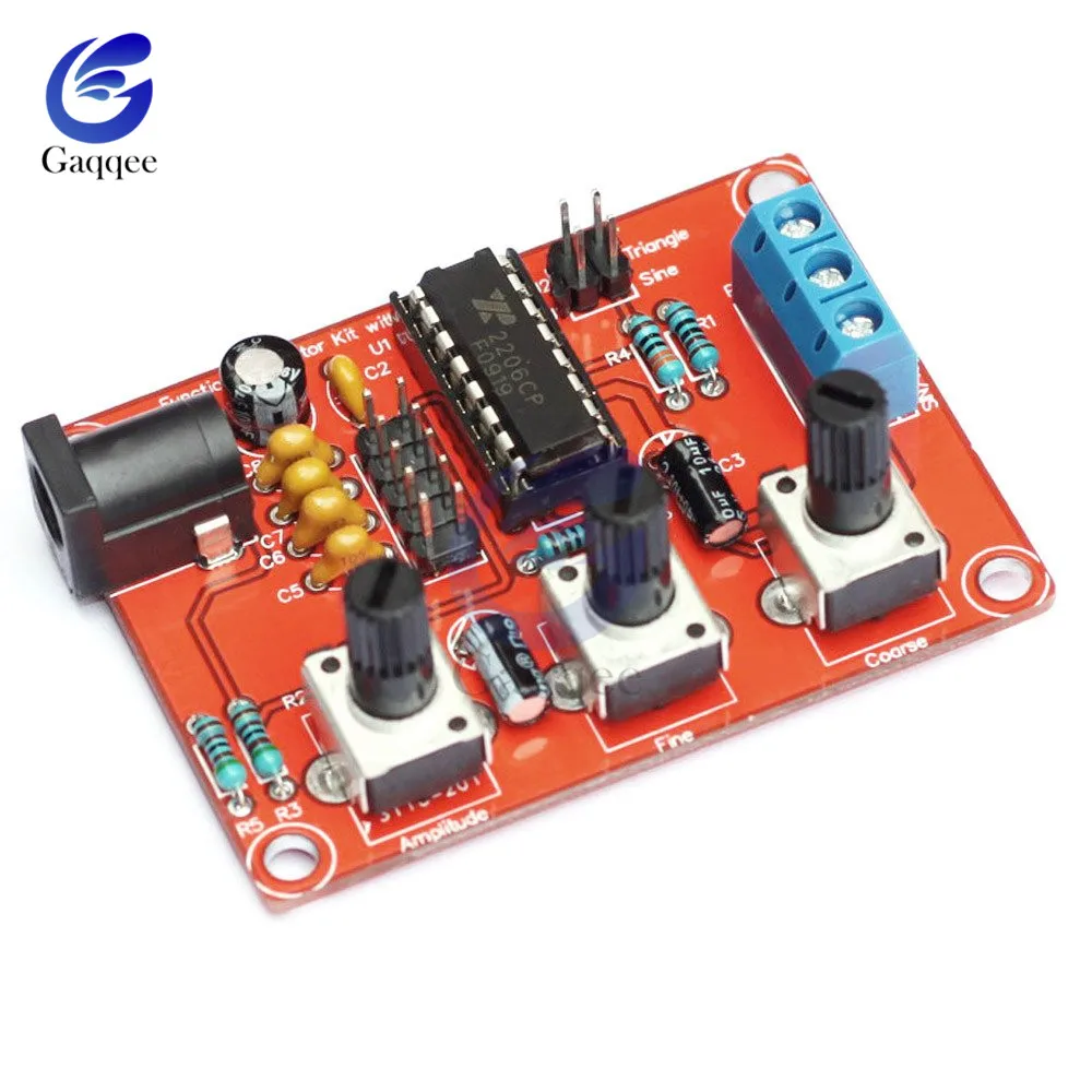 XR2206 1Hz-1MHz Funktion Signal Generator Sinus/Dreieck/Quadrat Ausgang Signal Generator Einstellbare Frequenz Amplitude DIY Kit