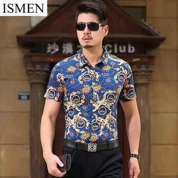 

Summer Short Sleeve Men Shirts Casual Dress Shirt Fashion 100% Cotton Slim Fit Stylish Camisa Formal Plaid Tees Masculina