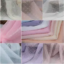 Разноцветная Флокированная шифоновая ткань в горошек, цветочная ткань с принтом, прозрачная, сделай сам, для шитья, платья, юбки, Ширина 1,5 м, для метра