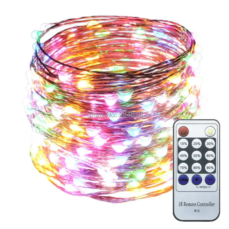 Теплый белый свет 20 м/30 м/50 м LED медный провод гирлянда огни праздник декоративные