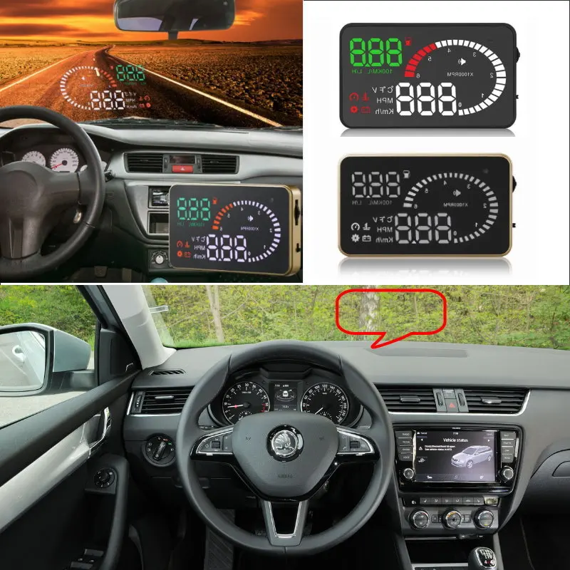 Liislee автомобильный HUD Дисплей для Skoda Octavia 2 A5 A7 Rapid Fabia Yeti Superb 2-безопасный экран проектор/разъем OBD II