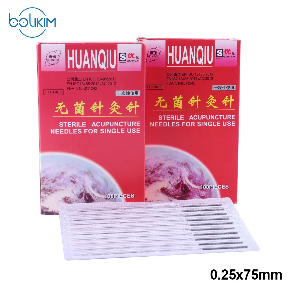 Aguja de acupuntura BOLIKIM, agujas de acupuntura desechables de 200