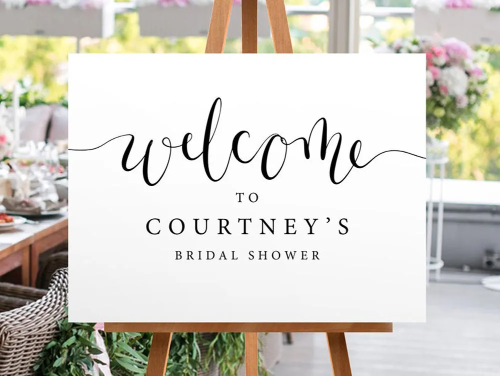 

Bridal Shower Welcome Sign Sticker Vinyl Decals Removable Custom Name Sticker Mural Just Decal NO Board Include A052