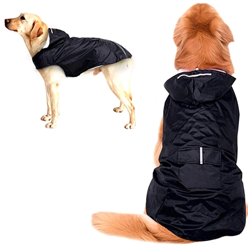 HEYPET font b Pet b font Dog Raincoat Reflective Waterproof Clothes Hooded Jumpsuit for Small Big