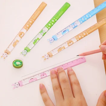 

2 PCS/Lot Love Mini Ruler Learning A Good Helper 12 Cm Children's Favorite Cartoon Straight Ruler Study Measure Stationery