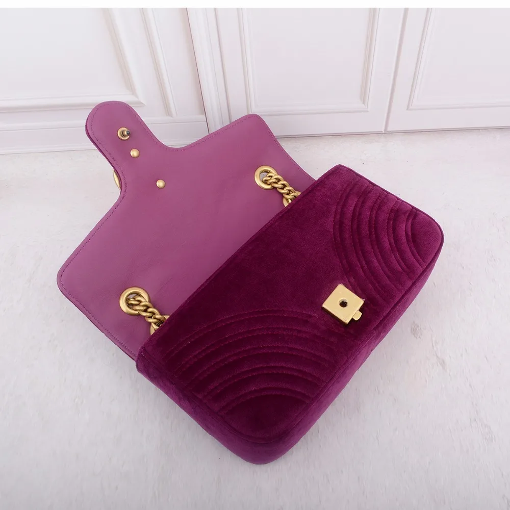 

Luxury Brand Marmont Velvet Bags Women 2018 New Design Top Quality Leather Shoulder Bags Fashion Chains Bag Free DHL