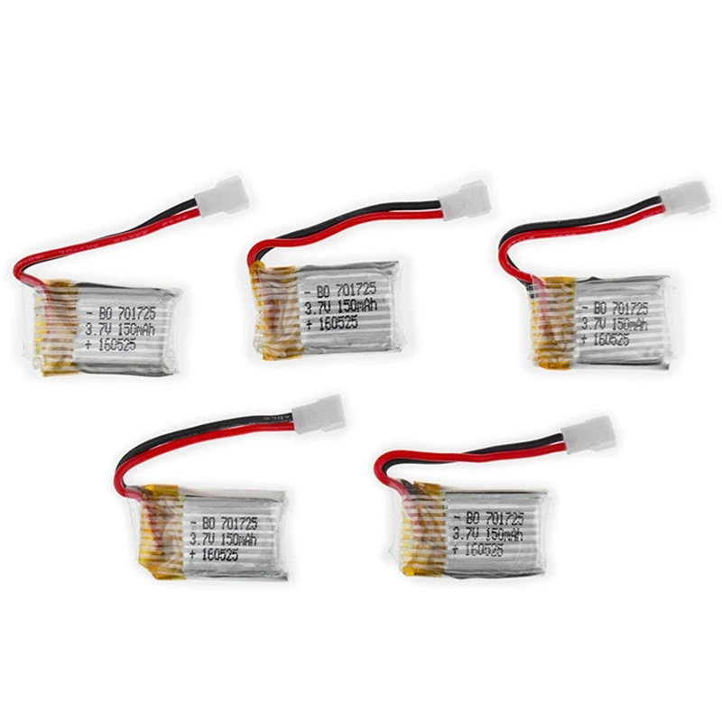 

5Pcs Original RC Part JJRC H8 Mini 3.7V 150mAh Lipo Battery for Drone JJRC H8 RC Quadcopter Spare Parts