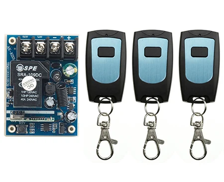 

DC12V 24V 36V 48V 1CH Remote Control Light Switch Relay Output Radio Receiver Module and 3 *Waterproof Transmitter/Garage Doors