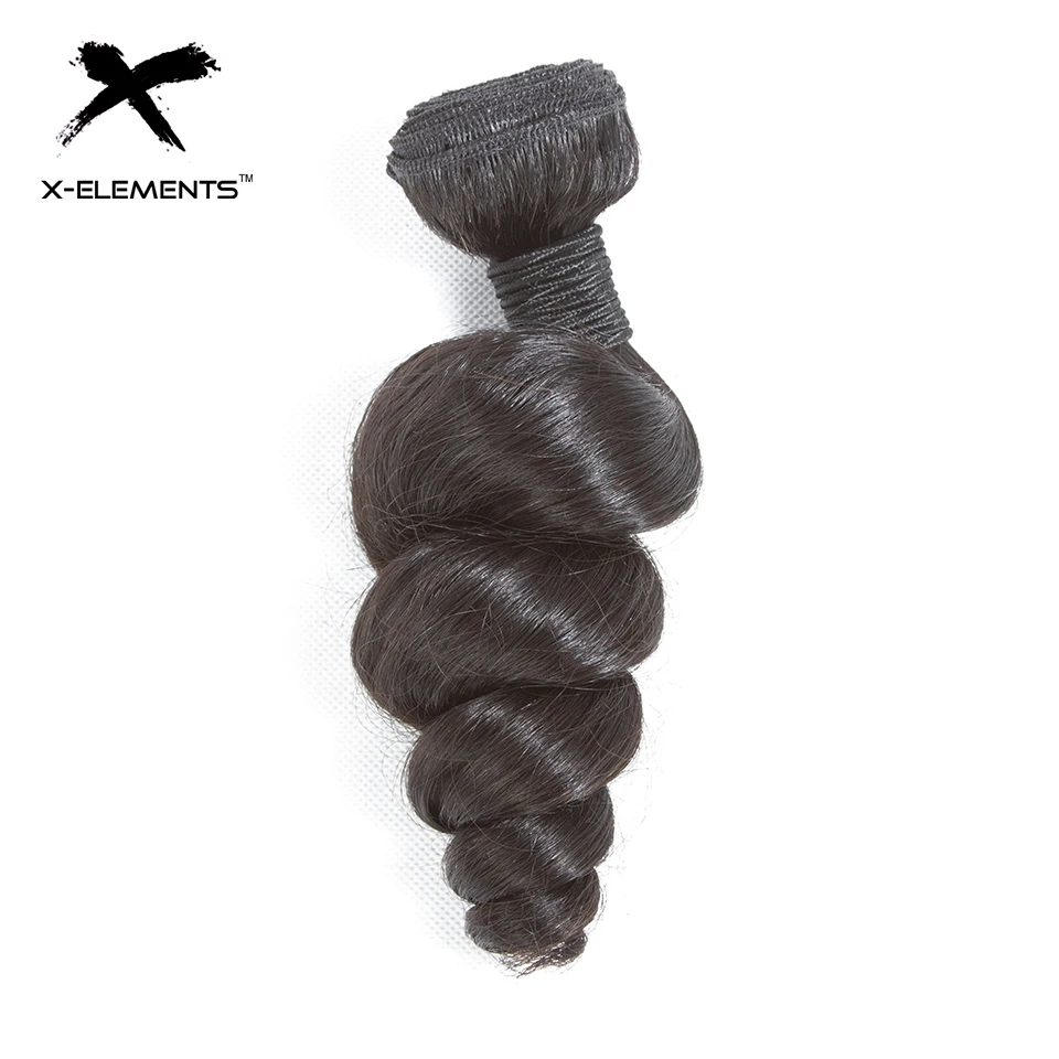 X-Elements малазийские свободные волнистые волосы, 3 предмета в комплекте, человеческие волосы, не Реми, натуральный цвет, 8-26 дюймов, для наращивания волос