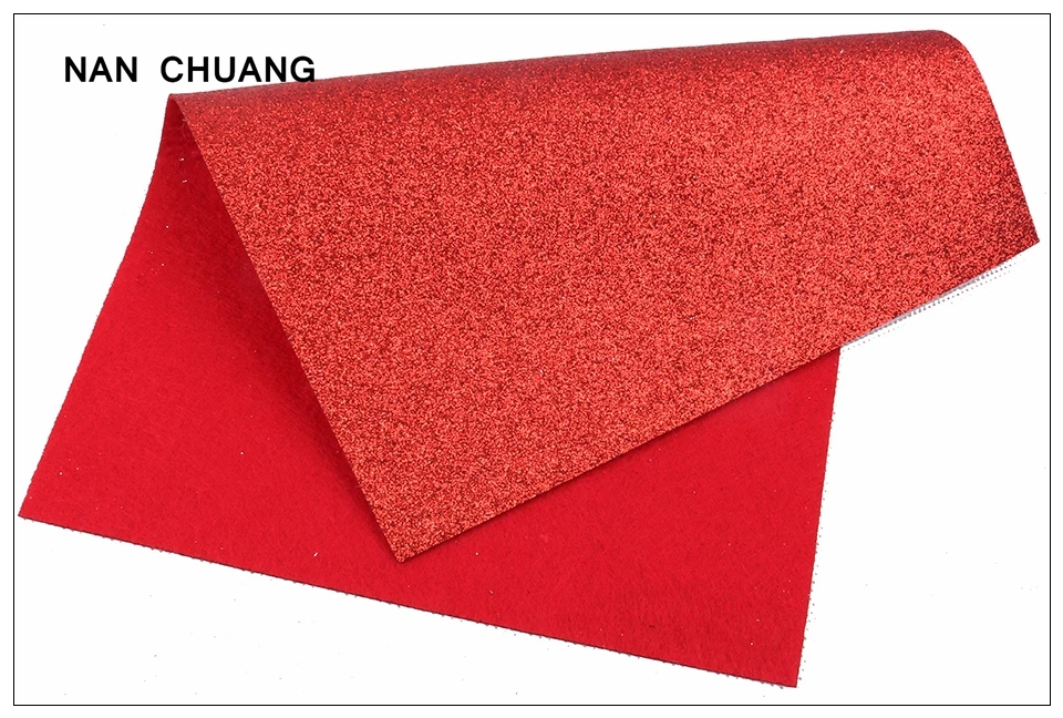 Nanchuang Толщина 1,2 мм, мягкий Блестящий нетканый полиэстеровый фетр для рукоделия, украшения дома, швейные куклы, материал 21X30 см