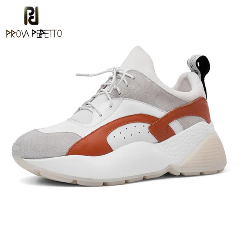 

Prova Perfetto White Shoes Top Quality Fashion Women Wedges Sneakers HOOK & LOOP Casual Shoes Woman Thick Bottom Vulcanize Shoes