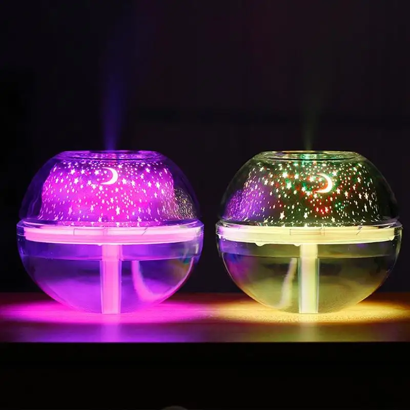 

500mL LED Crystal Night Light Projector Air Humidifier Oil Diffuser Silent USB Projection Lamp USB Ultrasonic Mist Maker