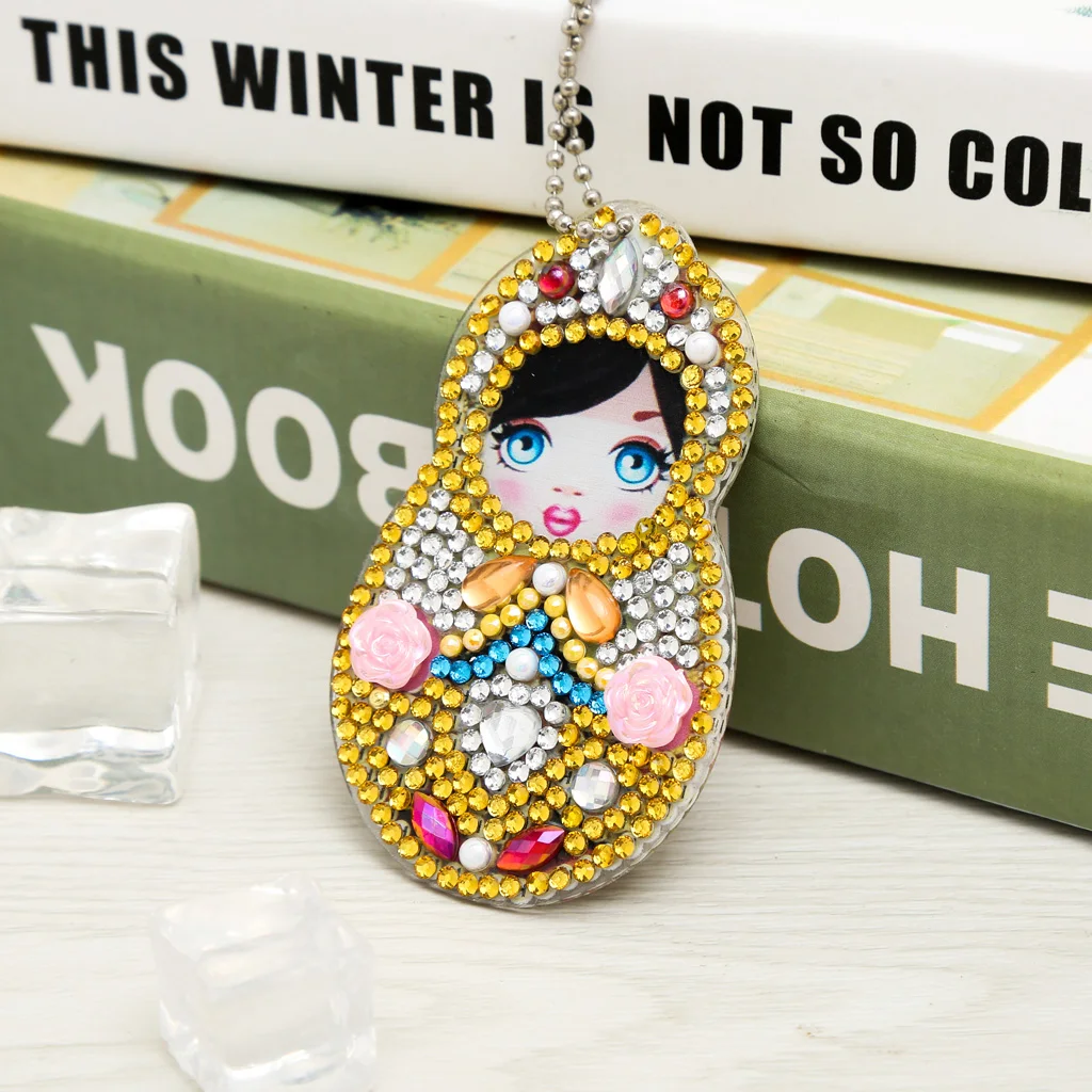 DIY полностью специальная форма алмазная картина кукла Россия мультяшный брелок для ключей Вышивка крестом женская сумка брелок
