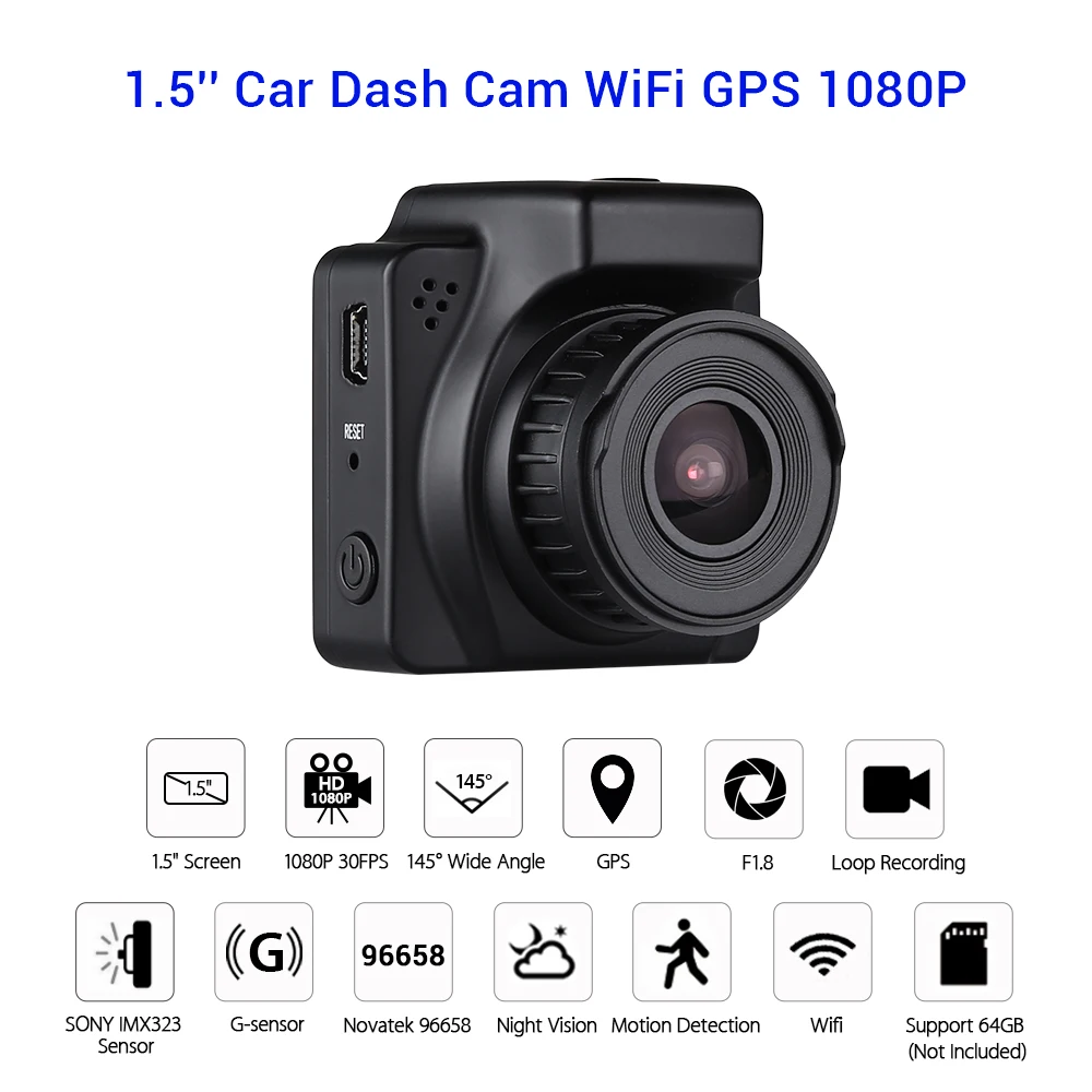 WONVON Full HD 1080P Автомобильный видеорегистратор 1," ips экран Автомобильная камера Dashcam видеорегистратор ночное видение g-сенсор Регистратор