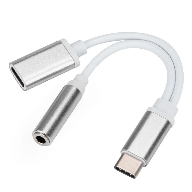 2 в 1 USB C type-C до 3,5 мм разъем для наушников адаптер AUX& сбор данных синхронизации кабель