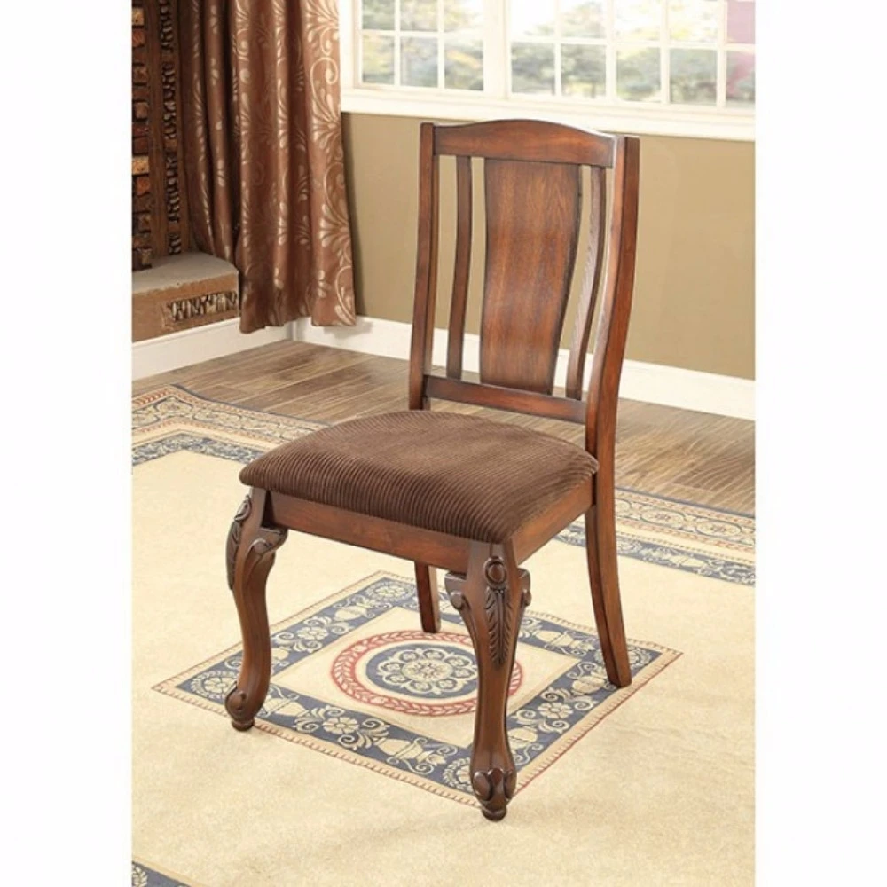 Johannesburg I Traditional Side Chair, Brown Cherry, Set of 2
