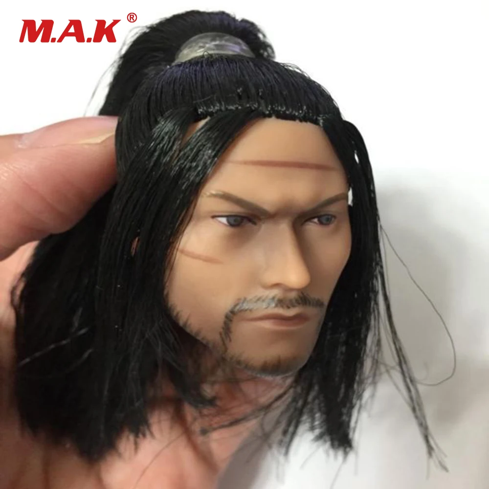 

1/6 Scale Male Figure Accessory Miyamoto Musashi Head Sculpt Carved Model Toys for 12 inches Action Figure Body