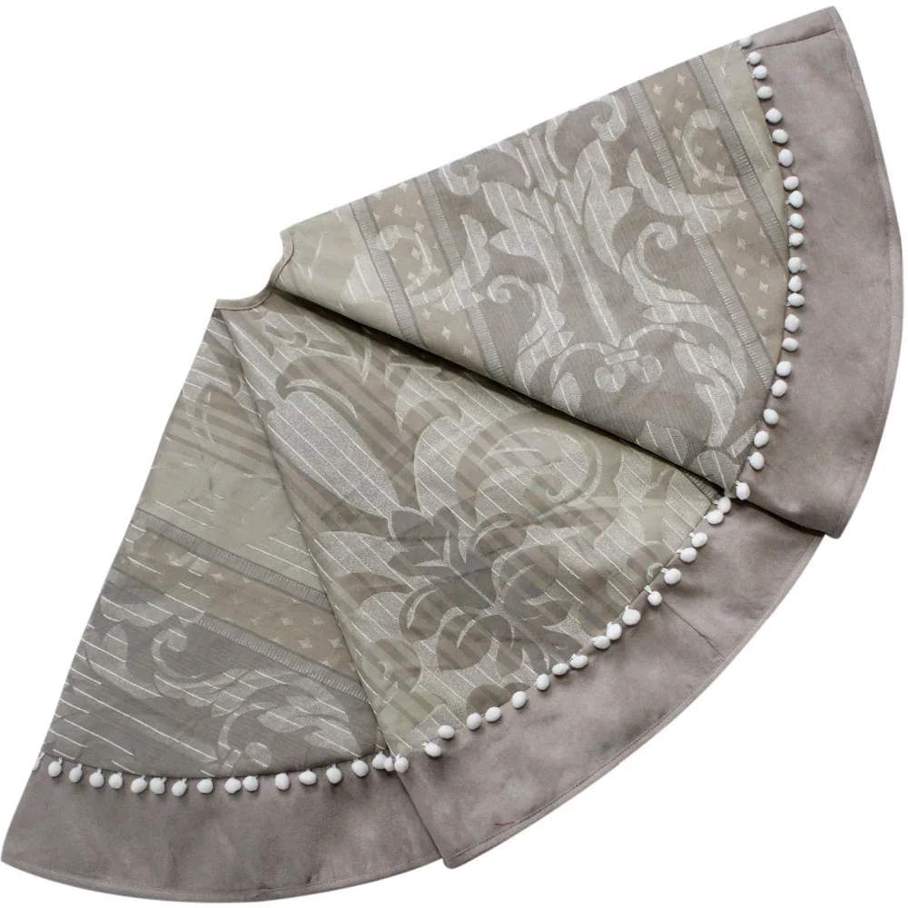 

Extra Large 50" Christmas Tree Skirt Patchwork Jacquard with fashionable design with ball decoration