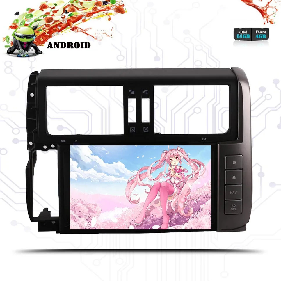 8 &quotВосьмиядерный автомобильный Радио для Toyota Prado 150 2010 2013 Android 9 0 dvd плеер с 4G RAM 64G