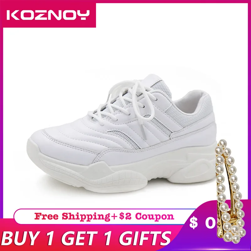 

Koznoy Sneakers Women Spring Dropshipping Ins Daddy Shoes Korean Version Student Thick Bottom Fashion Breathable Women Shoes