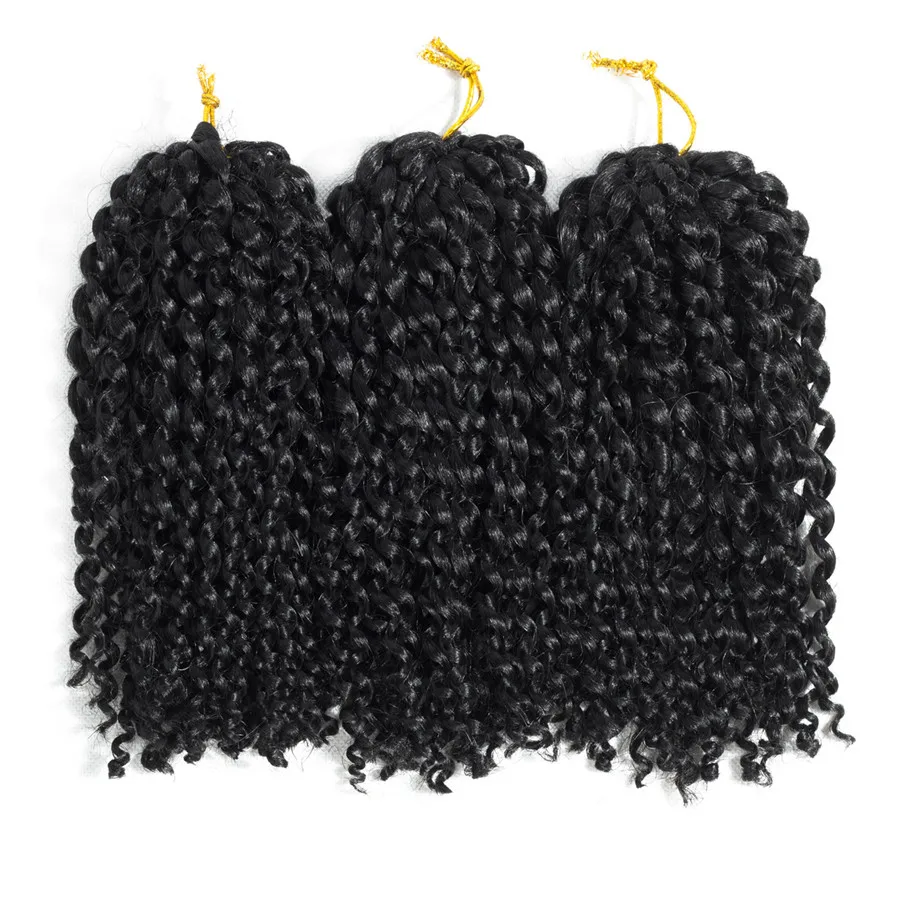 

XCCOCO Ombre 10 Inch Marlybob Crochet Braids Kinky Curly Twist Synthetic Hair Crochet Braiding Hair Extensions