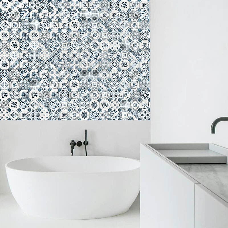 

Retro Tile Stickers Bathroom Kitchen Home Decor Moroccan Arab Wall Stickers Kitchen Backsplash Self Adhesive Decor