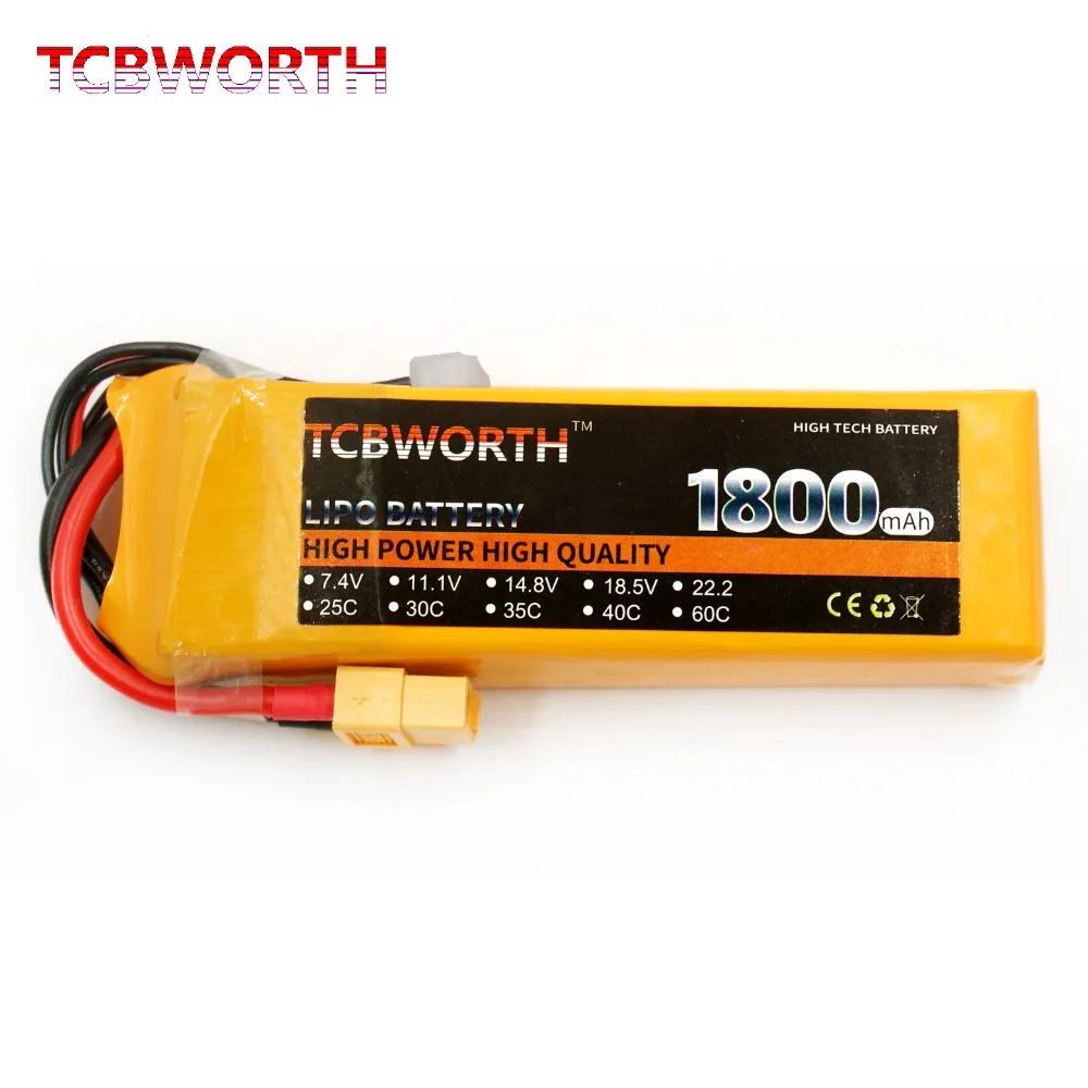 TCBWORTH 4S RC Lipo батарея 14,8 V 1800mAh 30C-60C для радиоуправляемого самолета дрона самолета RC LiPo батарея 4S 14,8 V Li-Po Батареи AKKU