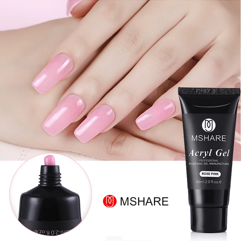 Mshare 60 мл Акрил гель Профессиональный Розовый Белый Прозрачный UV GEL Builder Nail Цвет IC
