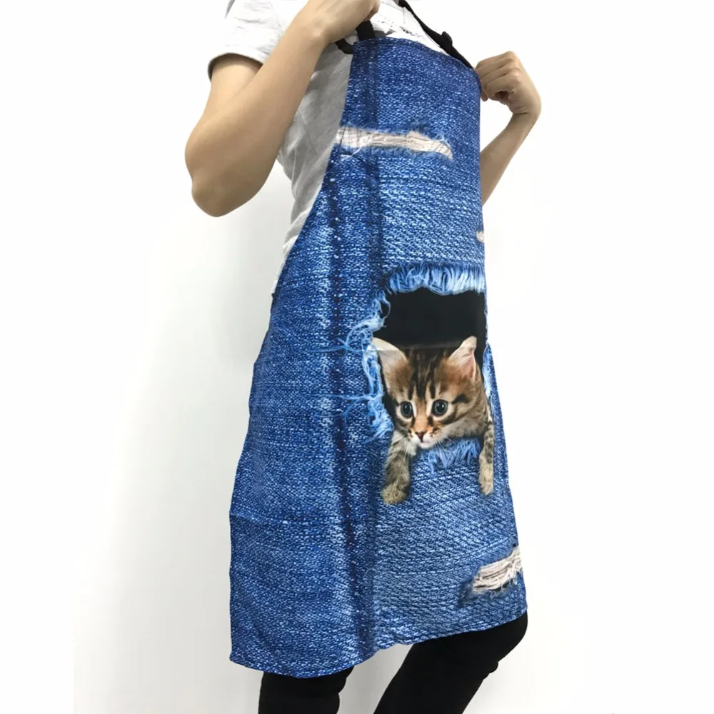 FORUDESIGNS Kitchen Apron Skull Floral Print Woman Men Chef Cooking Aprons Funny Retro Punk Skull Sleeveless Apron for BBQ