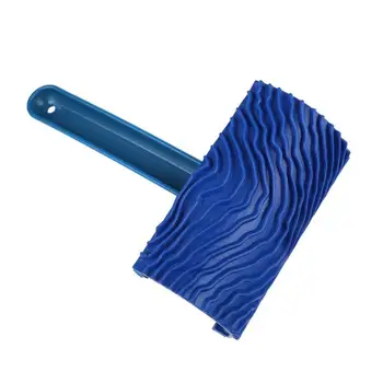 

Blue Rubber Wood Grain Paint Roller DIY Graining Painting Tool with Handle