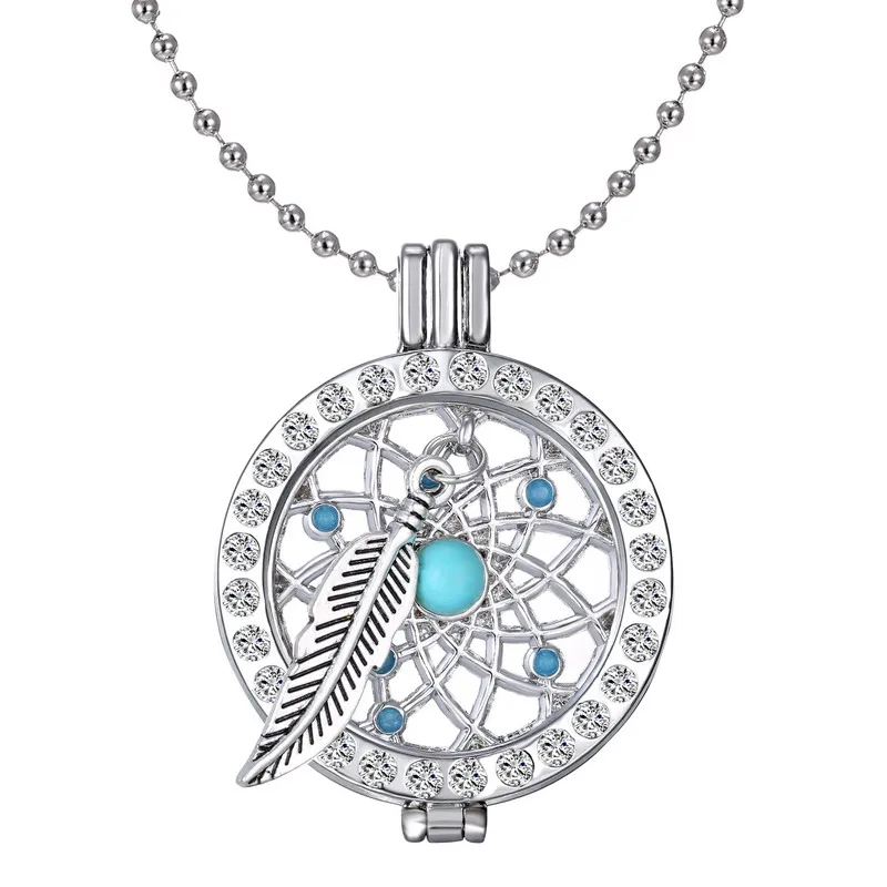 

Angel Wing Coins pendant necklace Jewelry Silver Plated Dream Catcher My Coin Disc Hollow