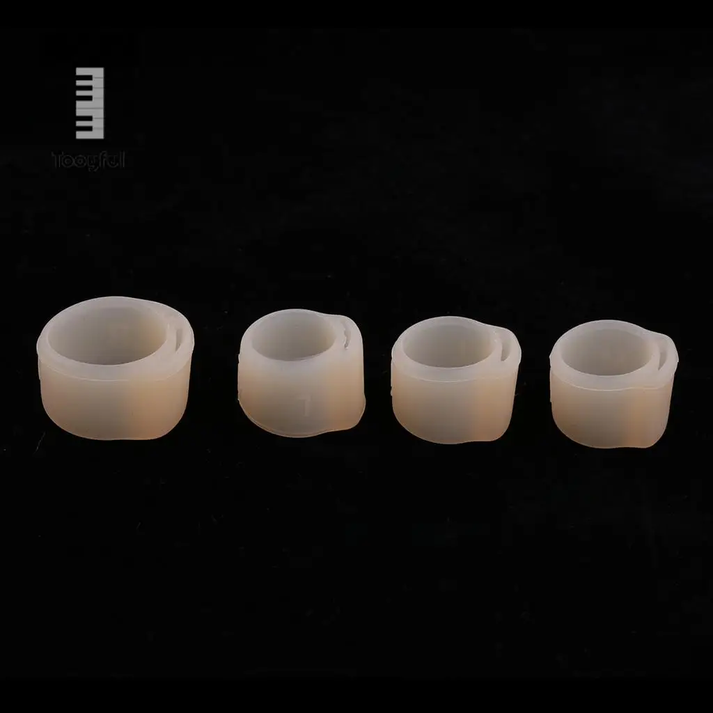 Tooyful 4 Pieces Rubber Right Hand Guzheng Pipa Lute Fingertip Thumb Finger Protector with Storage Case Box for Guzheng-Player
