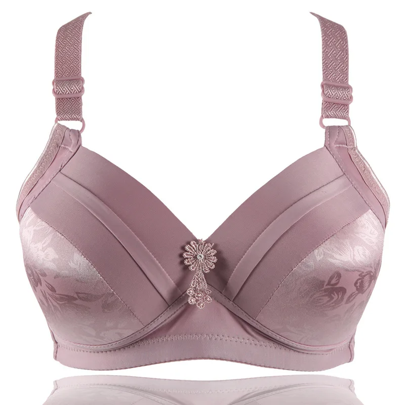 2019 Spring And Summer Thin Women Plus Up Bra New Floral Bra Female Lingerie Deep V Sexy Big Size Bra Plus Size Brassiere 95b 