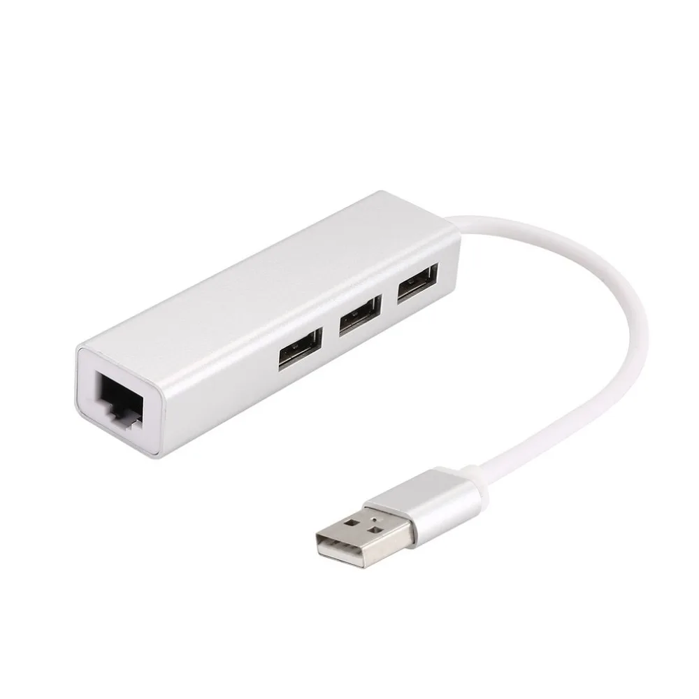 

Lightweight Portable Mini Durable 10/100 Network Card Conveter USB 2.0 3 port HUB Fast Ethernet Adapter