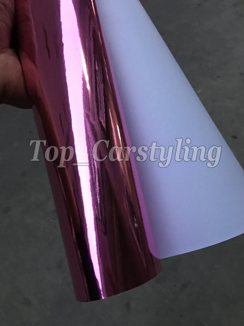 stretchable chrome mirror car wrap pink vinyl wrap foil hexis foil 3M 1080 (4)