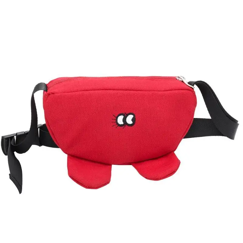 Милая Детская сумка через плечо на поясе для маленьких мальчиков и девочек с мультяшным рисунком, сумки через плечо, поясная мини-сумка для монет - Цвет: Красный