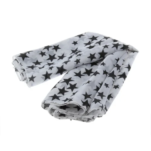 Женский черно-белый шифоновый шарф со звездами большой платок мягкие удобные модные шарфы для всех сезонов - Цвет: Белый