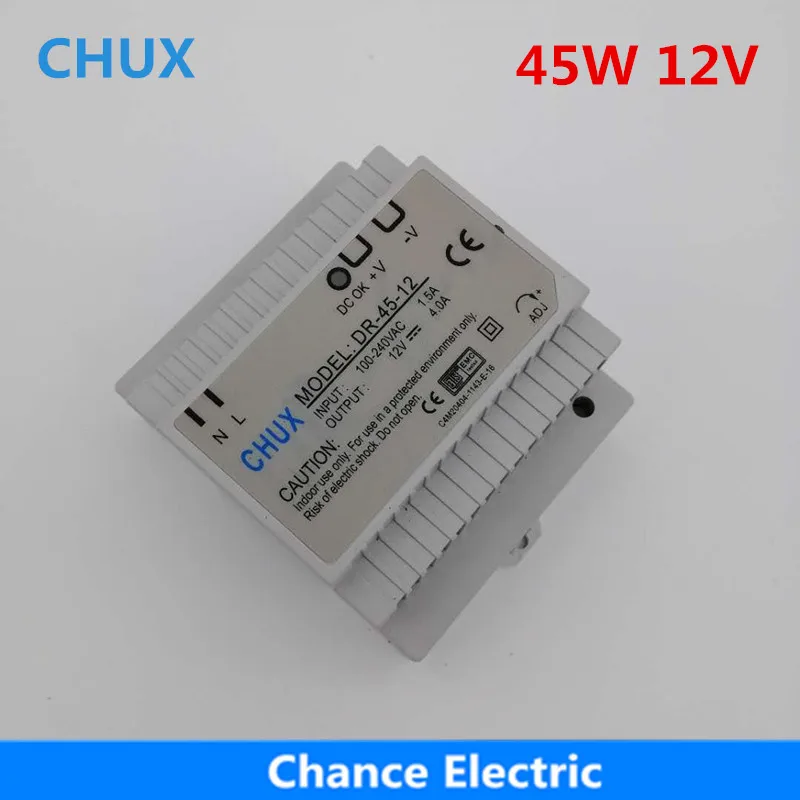 Трансформатор питания CHUX 45 Вт на Din рейку 110 В 220 В|switch power|switching power supplyled din |