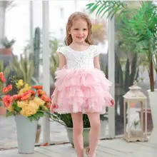 Новые детские детское нарядное кружевное платье для маленьких девочек; лёгкие летние платья, для девочек, для малышей, для сказочной принцессы; вечерние платье для танцев 6 шт./партия в комплекте
