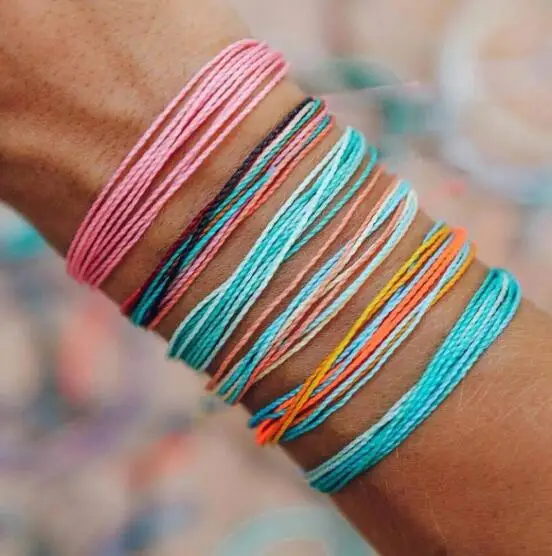 

6pcs/set Boho Beach Surf Bracelets Handmade Multilayer Weave Woven Friendship Bracelet Wax String Waterproof Bracelets & Bangles