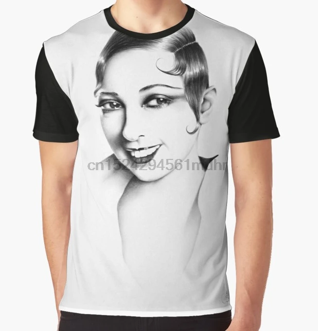 Мужская футболка с принтом Josephine Baker коротким рукавом и круглым вырезом женская |