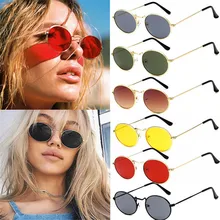 Nuevas gafas de sol ovaladas Retro Vintage de moda elipse gafas con montura metálica a la moda gafas de sol Anti-UV para hombres y mujeres