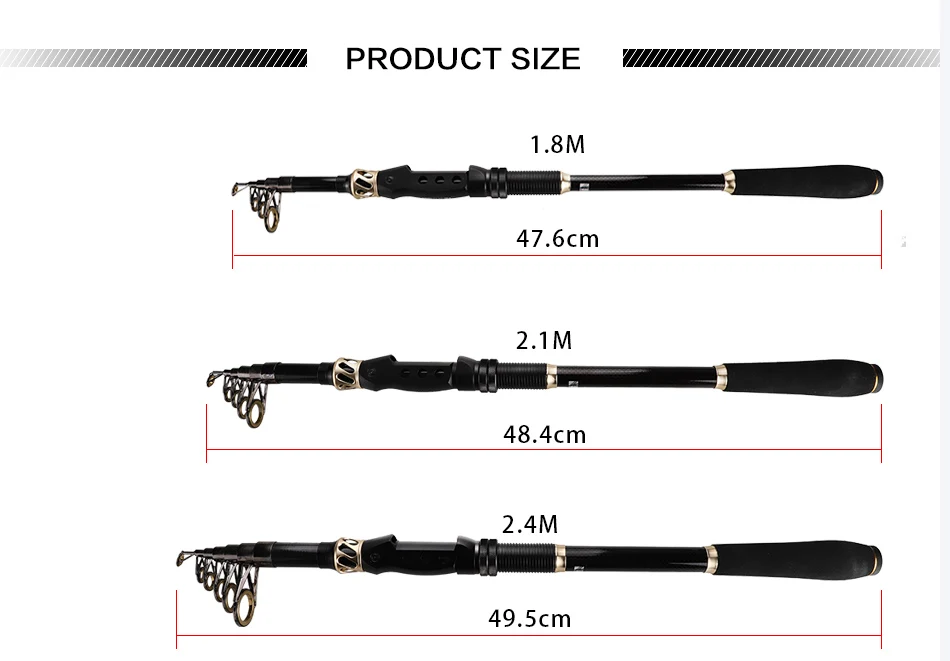 DAGEZI 99% углеродное волокно телескопическая удочка 1,8 м/2,1 М/2,4 м/2,7 м/3,0 м/3,6 м спиннинговое удилище удочки для соленой воды
