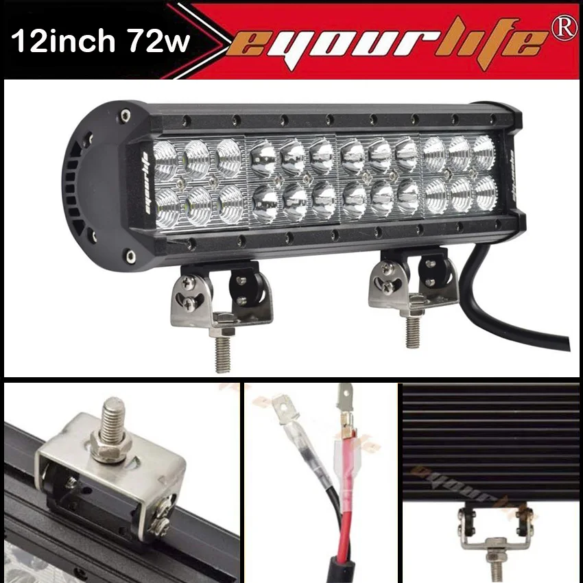 Eyourlife 12 inch Led Light Bar Off Road Driving Truck Light Bar 4X4