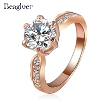 Beagloer Kate Princess Wedding Rings Clear Zircon Womens Fashion Jewellery Ring Ri-HQ1053