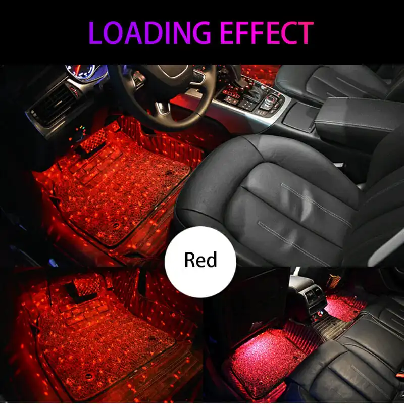Автомобильный RGB светодиодный ленточный светильник светодиодный цветной автомобильный Стайлинг декоративные атмосферные лампы Автомобильный интерьерный ножной светильник с дистанционным управлением авто интерьер