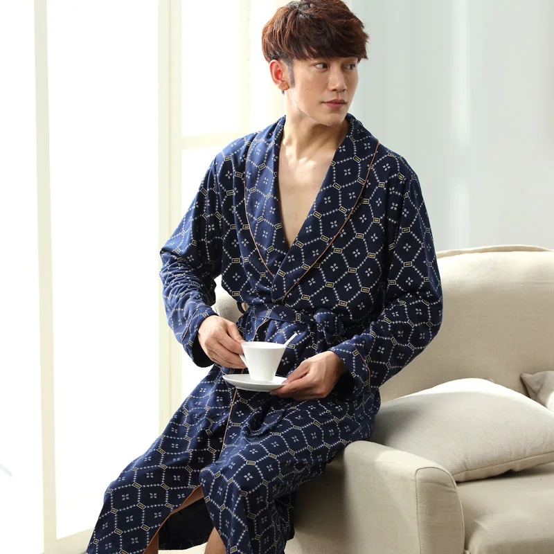 Купить 100% ХЛОПОК ХАЛАТ МУЖСКОЙ ХАЛАТ ДЛЯ МУЖЧИН МУЖЧИНЫ БАННЫЙ ХАЛАТ ...