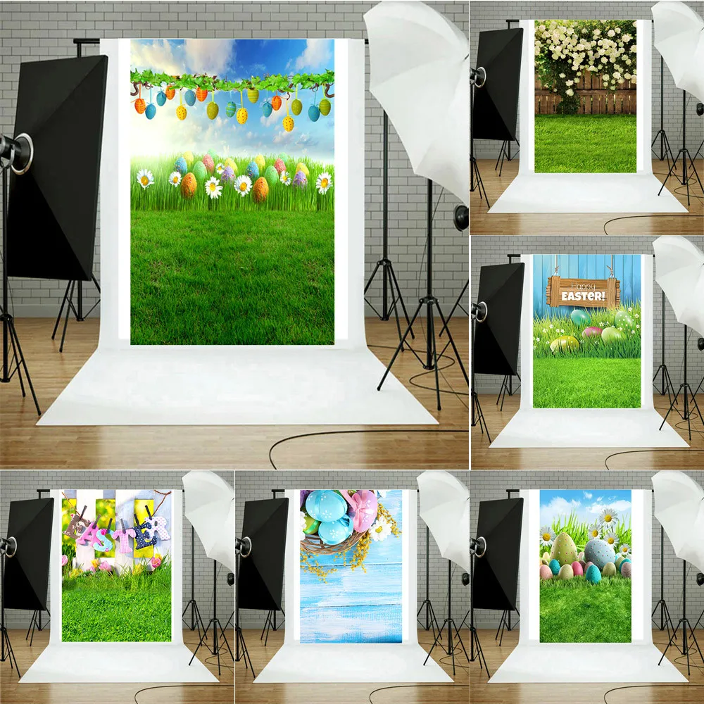 

2018 new Easter Day Theme Vinyl Photography Backdrop Custom Photo Background Props outside Background #0115