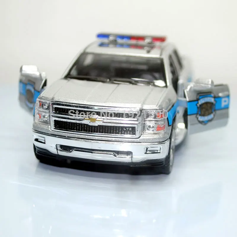 KT 1/46 масштаб автомобиля игрушки полиции Ver. 2014 Chevrolet Silverado литая под давлением металлическая модель автомобиля для подарка/детей/коллекции